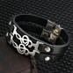 Designer Musical stainless steel Notes Genuine Leather Male Hiphop Hand Bracelets Men  Jewelry32822521895