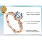 Lovely Zircon Bezel Rose Gold Color Women's Engagement Wedding Ring Special Fashion Gift Jewelry Accessories