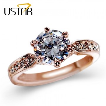 Lovely Zircon Bezel Rose Gold Color Women s Engagement Wedding Ring Special Fashion Gift Jewelry Accessories1984847156
