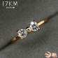 Stylish Austria Crystal Gold Color Wedding Engagement Cubic Zirconia Women Finger Bow Ring1633828231