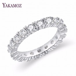 Stunning Unique Shaped White Color Inlay Cubic Zirconia  Ring Jewelry