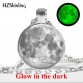 Glowing Full Moon Glass Dome Lunar Eclipse Necklace Glow in the dark Pendant Necklace Handmade  Jewelry32837857075