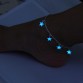 Exquisite Luminous Women Beach Winds Blue Pentagon Star Tassel Silver Chain Anklets Jewelry32826008766