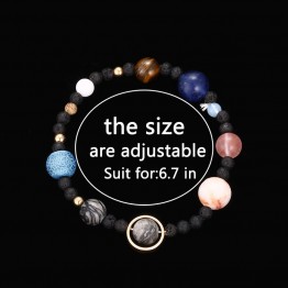 Unique Handmade Women's Solar System Universe Galaxy Eight Planets Star Natural Stone Bead Bracelets Bangles Special Fashion Gift Jewelry