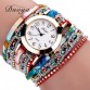 Unique Quartz Diamond Multilayered Leather Women's Bracelet Wrist Watch Special Fashion Gift  Jewelry Accessories