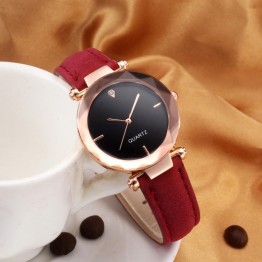 Elegant Women's  Contracted Leather Crystal Bracelet Wrist Watch Special Fashion Gift Jewelry Accessories