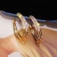 Silver needle golden rhinestone circle hoop Women s earrings Special Fashion Gift Jewelry Accessories32963637916