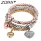 Crystal Heart and Owl Gold/Silver Plated Elephant Anchor Pendants Rhinestone 3pc Set of Women s Charm Bracelets & Bangles Special Fashion Gift Jewelry Accessories32654393005