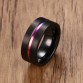 Exquisite Black Titanium Trendy Rainbow Groove Ring Special Fashion Gift Jewelry Accessories32846332368