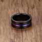 Exquisite Black Titanium Trendy Rainbow Groove Ring Special Fashion Gift Jewelry Accessories