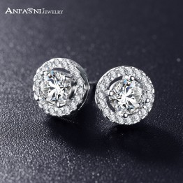Romantic  Silver Stud Zirconia Stone Elegant Earrings Special Fashion Gift Jewelry Accessories