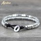 Fashionable Linked Beads on Leather Bracelet Jewelry32819630085