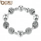 Antique Women s Love and Flower Beads Silver Charm Bracelet & Bangle Special Fashion Gift Jewelry Accessories32473566826