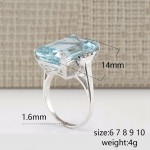 Big Blue Women's Cubic Zircon Stone Silver Rings Special Fashion Gift Jewelry Accessories
