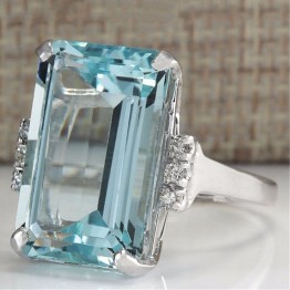 Big Blue Women's Cubic Zircon Stone Silver Rings Special Fashion Gift Jewelry Accessories