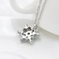 Vintage Women's Blue Crystal Snowflake Zircon Flower Silver Necklaces & Pendants Special Fashion Gift Jewelry Accessories