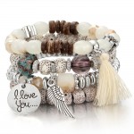 Vintage Natural Stone Bead Bracelets Tassel Charms Wrist Band Special Fashion Gift Jewelry Accessories