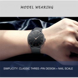 Fashionable Leather Ultra-thin Dial Clock Waterproof  Wrist Watches Special Fashion Gift Jewelry Accessories