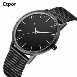 Fashionable Leather Ultra-thin Dial Clock Waterproof  Wrist Watches Special Fashion Gift Jewelry Accessories