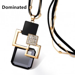 Beautiful Long Chain Crystal Pendant Necklace Jewelry