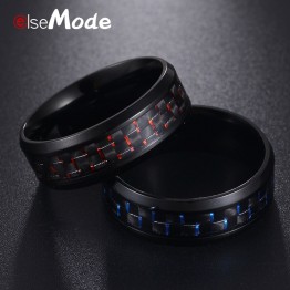 Cool Bold Black Carbon Men's Fiber Titanium Steel Cool Rings Special Fashion Gift Jewelry Accessories
