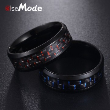 Cool Bold Black Carbon Men s Fiber Titanium Steel Cool Rings Special Fashion Gift Jewelry Accessories32877944659