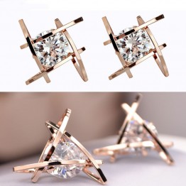 Dazzling Triangle Zircon Earrings Special Fashion Gift Jewelry Accessories