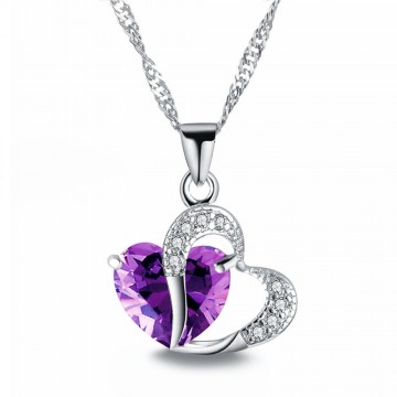 Fashionable Crystal Heart Pendant Necklace Jewelry32514346261