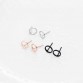 Simple Gold Silver Black Stud Earring Punk Rock Retro Circle Earring Special Fashion Gift Jewelry Accessories