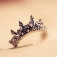Vintage Silver Crystal Queen Crown Shaped Temperament Rings Special Fashion Gift Jewelry Accessories