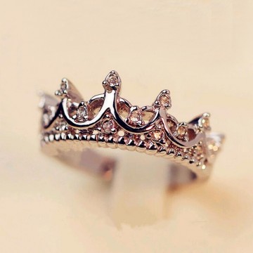 Vintage Silver Crystal Queen Crown Shaped Temperament Rings Special Fashion Gift Jewelry Accessories32655516979