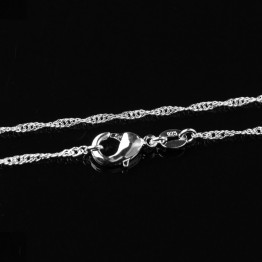 Hot Silver Plated Water Wave Women's Chain Necklace Special Fashion Gift Jewelry Accessories