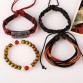 Trendy Handmade Women s Vintage Punk Wood Bead Leather Bracelet Special Fashion Gift Jewelry Accessories32858235705