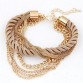 Chic Multi-layer Exaggerated Gold Chain  Handwoven Rope Bracelet Special Fashion Gift Jewelry Accessories