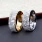 Stupendously Beautiful Clear Rhinestone Crystal Rows Stainless Steel Rings Special Fashion Gift Jewelry Accessories