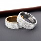 Stupendously Beautiful Clear Rhinestone Crystal Rows Stainless Steel Rings Special Fashion Gift Jewelry Accessories