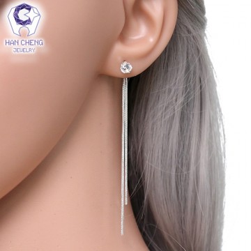 Awesome Silver Plated Rhinestone Long Drop Dangle Hanging Gem Stone Earrings Special Fashion Gift Jewelry Accessories32829892942