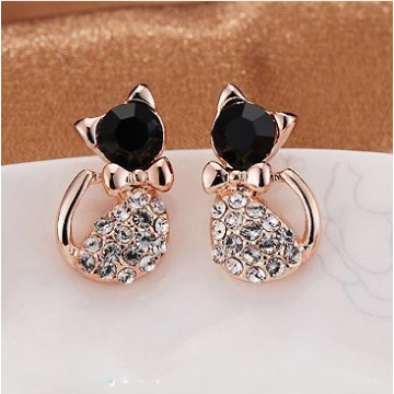 Cute Cat Lover Stud Rhinestone Women s  Earrings Special Fashion Gift Jewelry Accessories32785876699