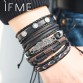 Daring Vintage Leaf Feather Men s Multilayer Braided Handmade Star Rope Leather Bracelet and Bangles Special Fashion Gift Jewelry Accessories32851204758