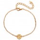 Bohemian Gold plated Coin Letter Anklet Jewelry