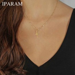 Saintly Gold Cross Chain  Necklace Special Fashion Gift Jewelry Accessories