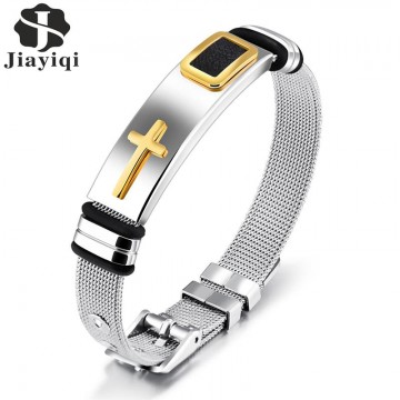 Sublime Cross  Stainless Steel Men s Silver and Black  Jesus Bracelets Special Fashion Gift Jewelry Accessories32837227403