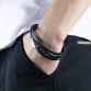 Fine Leather Black Braid Multilayer Rope Men's Chain Stainless Steel Magnetic Clasp  Bracelet Special Fashion Gift Jewelry Accessories