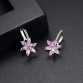 Cute Romantic Copper Cubic Zirconia Clear Stone Flower Shape Convenient Simple Stud Earrings Special Fashion Gift Jewelry Accessories32847241927