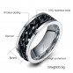 Glamorous Men's Stainless Steel Black Chain Spinner Ring USA Size 6-15 Special Fashion Gift Jewelry Accessories