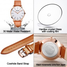 Magnificent Ultra thin Men's Luxury Business Leather Strap Wrist Watch Special Fashion Gift Jewelry Accessories