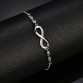 Luxurious Crystal Silver Color Adjustable Infinity Charm Bracelet Special Fashion Gift Jewelry Accessories