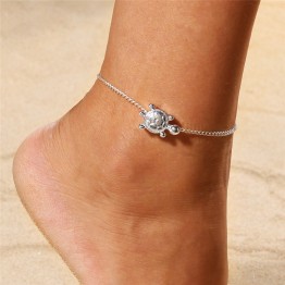 Antique Silver Color Turtle Rope Animal Tortoise Foot Beach Chain Anklet Bracelet Special Fashion Gift Jewelry Accessories