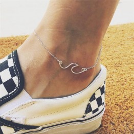 Outstanding Classic Design Vintage Silver Color Wave Bohemian Style Link Chain Anklet Special Fashion Gift Jewelry Accessories
