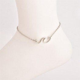 Outstanding Classic Design Vintage Silver Color Wave Bohemian Style Link Chain Anklet Special Fashion Gift Jewelry Accessories